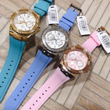 Guess Limelight Crystal White Dial Light Blue Rubber Strap Watch for Women - W1053L6 Authentic Buy Shop Now