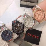 Guess Classic Multi-Function Black Dial Black Steel Strap Watch For Women - W0330L15 Authentic Buy Shop Now
