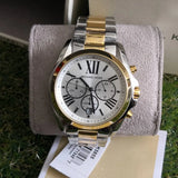Michael Kors Bradshaw Chronograph Silver Dial Two Tone Steel Strap Watch For Women - MK5855 Authentic Buy Shop Now