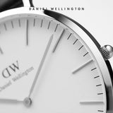 Daniel Wellington Classic Sheffield White Dial Black Leather Strap Watch For Men - DW00100020 Authentic Buy Shop Now