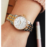Mido Baroncelli III Automatic Mother of Pearl White Dial Two Tone Steel Strap Watch For Women - M7600.9.69.1 Authentic Buy Shop Now