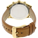 Michael Kors Lexington Chronograph Gold Dial Brown Leather Strap Watch For Men - MK8447 Authentic Buy Shop Now