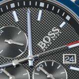 Hugo Boss Velocity Black Dial Blue Rubber Strap Watch for Men - 1513717 Authentic Buy Shop Now