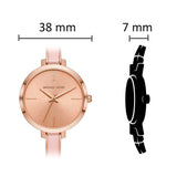 Michael Kors Jaryn Analog Gold Dial Pink Steel Strap Watch For Women - MK4343 Authentic Buy Shop Now