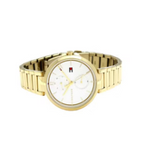 Tommy Hilfiger Angela White Dial Gold Steel Strap Watch for Women - 1782128 Authentic Buy Shop Now