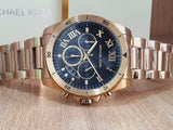 Michael Kors Brecken Chronograph Quartz Black Dial Gold Steel Strap Watch For Men - MK8481 Authentic Buy Shop Now