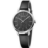 Calvin Klein Even Black Dial Black Leather Strap Watch for Women - K7B231C1 Authentic Buy Shop Now