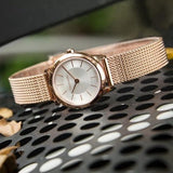 Calvin Klein Minimal White Dial Rose Gold Mesh Bracelet Watch for Women - K3M23626 Authentic Buy Shop Now