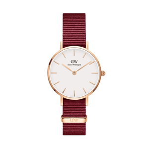 Daniel Wellington Roselyn 3A Petite White Dial Red NATO Strap Watch For Women - DW00100293 Authentic Buy Shop Now