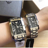 Emporio Armani Classic Black Dial Silver Stainless Steel Watch For Women - AR0157 Authentic Buy Shop Now