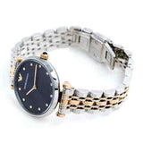 Emporio Armani Gianni T Bar Crystal Blue Dial Two Tone Steel Strap Watch For Women - AR11092 Authentic Buy Shop Now