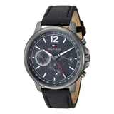 Tommy Hilfiger London Chronograph Grey Dial Black Leather Strap Watch for Men - 1791533 Authentic Buy Shop Now