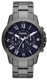 Fossil Grant Chronograph Blue Dial Grey Steel Strap Watch for Men - FS4831 Authentic Buy Shop Now