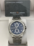 Maurice Lacroix Aikon Chronograph Blue Dial Silver Steel Strap Watch for Men - AI1018-SS002-430-1 Authentic Buy Shop Now