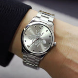 Gucci G Timeless Silver Dial Silver Steel Strap Watch For Women - YA1264126 Authentic Buy Shop Now