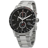 Hugo Boss Rafale Chronograph Black Dial Silver Steel Strap Watch for Men - 1513509 Authentic Buy Shop Now