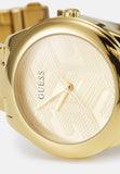 Guess Cubed Analog Gold Dial Gold Steel Strap Watch For Women - GW0606L2 Authentic Buy Shop Now