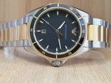 Emporio Armani Quartz Black Dial Two Tone Steel Strap Watch For Men - AR80017 Authentic Buy Shop Now
