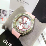 Guess G-Twist Diamonds Silver Dial Pink Rubber Strap Watch for Women - W1240L1 Authentic Buy Shop Now