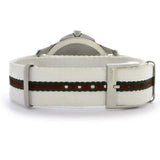 Gucci G Timeless Quartz White DIal White NATO Strap Watch For Men - YA126322 Authentic Buy Shop Now