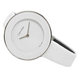 Calvin Klein Chic White Dial White Leather Strap Watch for Women - K7N23TK2 Authentic Buy Shop Now