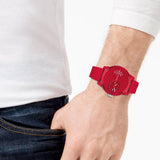 Tommy Hilfiger Denim Red Dial Red Rubber Strap Watch for Men - 1791557 Authentic Buy Shop Now