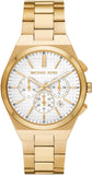 Michael Kors Lennox Chronograph White Dial Gold Steel Strap Watch For Men - MK9120 Authentic Buy Shop Now
