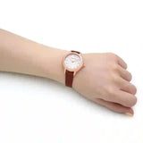 Emporio Armani Mia Quartz Silver Dial Brown Leather Strap Watch For Women - AR11525 Authentic Buy Shop Now
