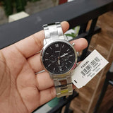 Fossil Neutra Chronograph Black Dial Silver Steel Strap Watch for Men - FS5384 Authentic Buy Shop Now
