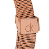 Calvin Klein Minimal Black Dial Rose Gold Mesh Bracelet Watch for Men - K3M21621 Authentic Buy Shop Now