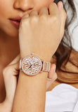 Michael Kors Portia Quartz Silver Dial Rose Gold Steel Strap Watch For Women - MK3887 Authentic Buy Shop Now