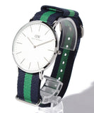 Daniel Wellington Classic Warwick White Dial Two Tone Nylon Strap Watch for Men - DW00100019 Authentic Buy Shop Now
