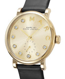 Marc Jacobs Baker Gold Dial Black Leather Strap Watch for Women - MBM1399 Authentic Buy Shop Now