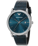 Emporio Armani Dress Quartz Blue Dial Blue Leather Strap Watch For Men - AR2501 Authentic Buy Shop Now