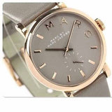 Marc Jacobs Baker Grey Dial Grey Leather Strap Watch for Women - MBM1266 Authentic Buy Shop Now