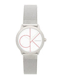 Calvin Klein Minimal White Dial Silver Mesh Bracelet Watch for Men - K3M51152 Authentic Buy Shop Now