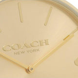 Coach Charles Gold Dial Brown Leather Strap Watch for Women - 14602433 Authentic Buy Shop Now