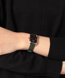 Emporio Armani Gioia Analog Black Mother of Pearl Dial Green Leather Strap Watch For Women - AR11149 Authentic Buy Shop Now