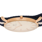Daniel Wellington Classic Glasgow White Dial Two Tone NATO Strap Watch For Women - DW00100031 Authentic Buy Shop Now