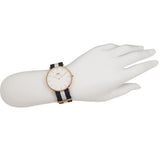 Daniel Wellington Classic Glasgow White Dial Two Tone NATO Strap Watch For Women - DW00100031 Authentic Buy Shop Now