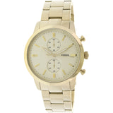 Fossil Townsman Chronograph White Dial Gold Steel Strap Watch for Men - FS5348 Authentic Buy Shop Now