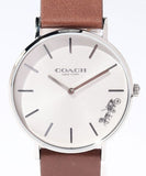 Coach Perry Silver Dial Brown Leather Strap Watch for Women - 14503120 Authentic Buy Shop Now