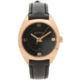Gucci GG2570 Quartz Black Dial Black Leather Strap Watch For Women - YA142509 Authentic Buy Shop Now