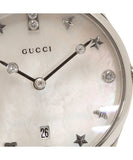 Gucci G-Timeless Mother of Pearl White Dial White Leather Strap Watch For Women - YA126597 Authentic Buy Shop Now