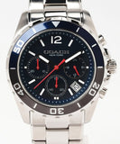 Coach Kent Chronograph Blue Dial Silver Steel Strap Watch for Men - 14602555 Authentic Buy Shop Now