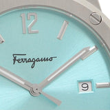 Salvatore Ferragamo F-80 Classic Tiffany Blue Dial Silver Steel Strap Watch for Men - SFDT02323 Authentic Buy Shop Now