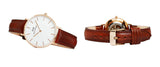 Daniel Wellington Classic Petite Bristol White Dial Brown Leather Strap Watch For Women - DW00100171 Authentic Buy Shop Now