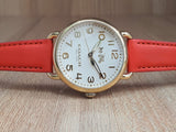 Coach Delancey Ivory Dial Orange Leather Strap Watch for Women - 14502719 Authentic Buy Shop Now
