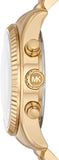 Michael Kors Lexington Chronograph Blue Dial Gold Steel Strap Watch For Women - MK7216 Authentic Buy Shop Now