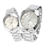 Gucci GG2570 Silver Dial Silver Steel Strap Watch For Men - YA142308 Authentic Buy Shop Now